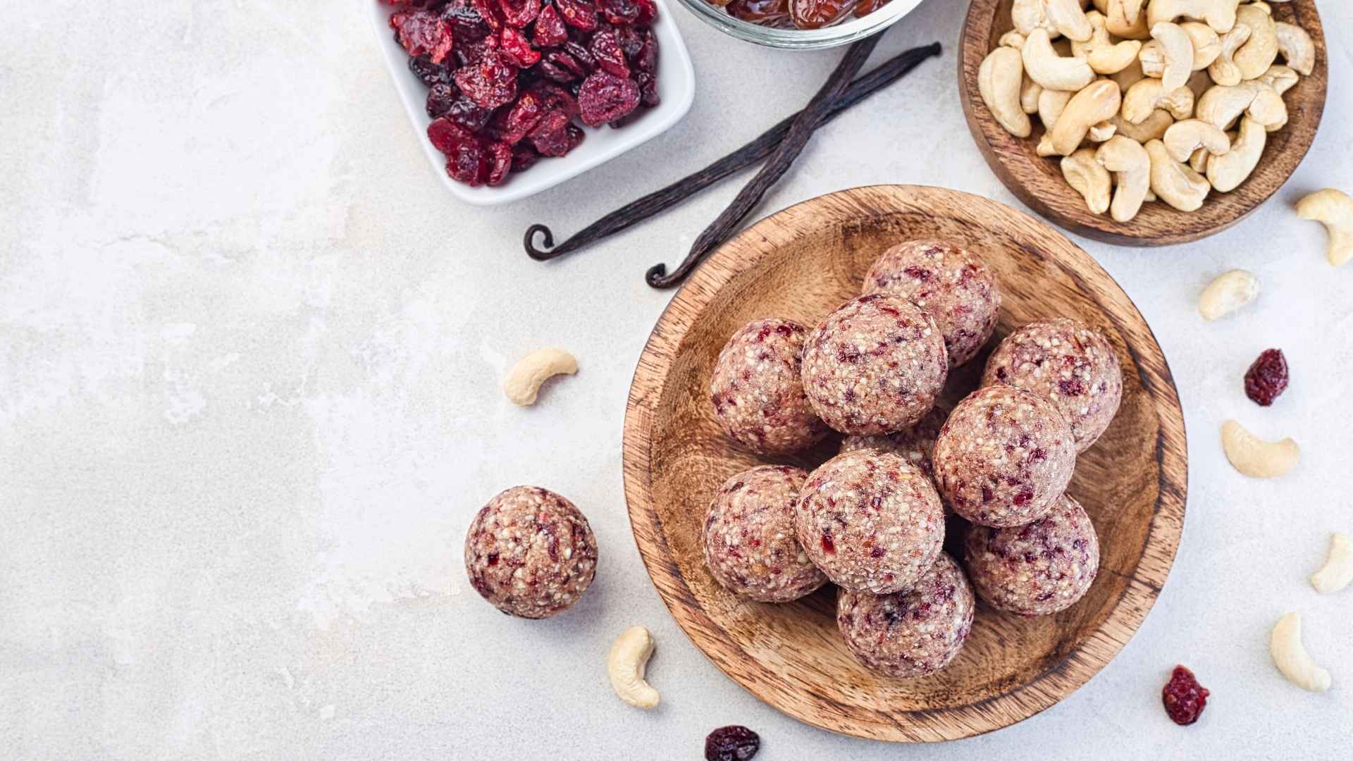 Cranberry Pear Protein Bites.